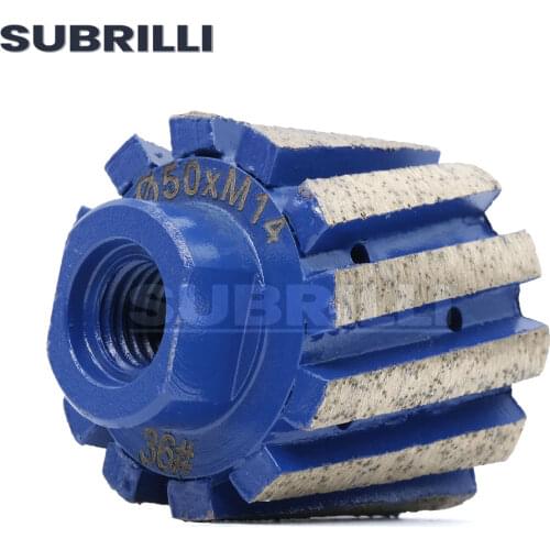 SUBRILLI 2inch Diamond Grinding Wheel Zero Tolerance Drum Wheel Metal Bond For Stone Granite Concrete Bowl Holes Edge Sanding