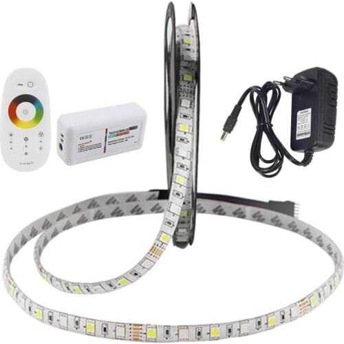 5050 LED Strip RGB / RGBW / RGBWW 5M 300LEDs Neon Tape Light + 2.4 G Remote Controller + DC 12V 3A Power Adapter