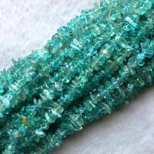 High Quality Natural Genuine Clear Green Blue Apatite Fluorapatite Nugget Chip Loose Beads Fit Jewelry 15" 06028