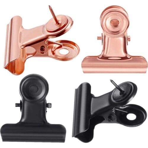 Push Pins Clips, Bulldog Clips with Thumb Tacks for School Artworks Projects on Cork Board, Photos Documents on Bulletin Board