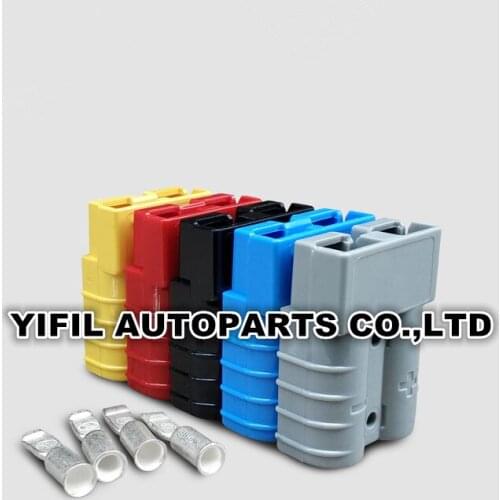 10pcs/lot 600V 50A SB50 Connector Pole Copper Contacts Solar Panels Battery Plug T Handle Anti Dust Cover With 8 AWG Terminal