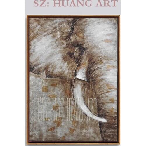 100% Handmade Decor Works High Quality Abstract Animal Modern Wall Art Elephant Oil Painting On Canvas Ready Hang On the Wall