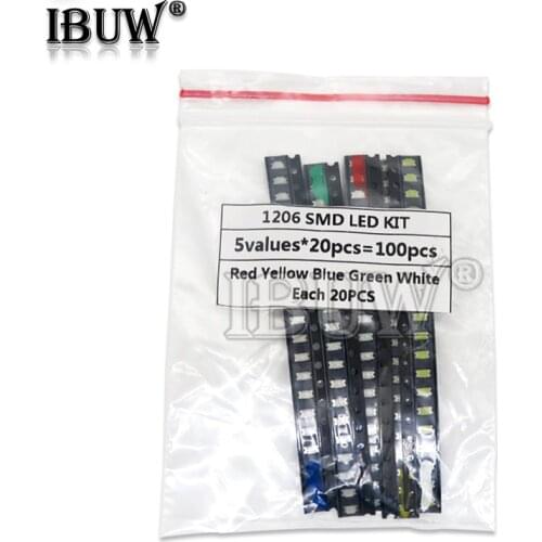 100PCS 1206 SMD LED light Package LED Package Red White Green Blue Yellow 1206 led in stock new original