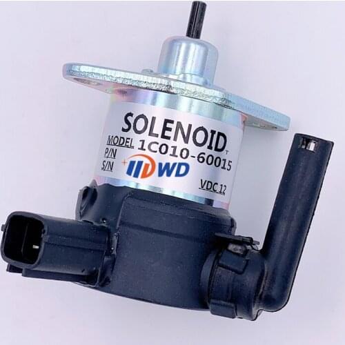 Replacement 1C010-60015 1C010-60016 Stop Solenoid 12V for Kubota M105S M105X M6800 M8200 M8540 M9000 M9540 M95S M95X M96
