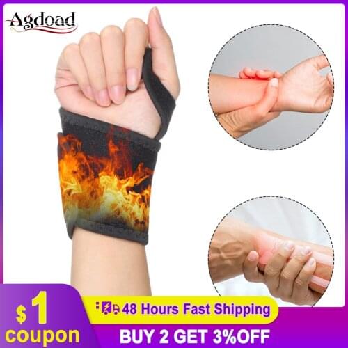 2PCS Self-Heating Wrist Support Brace Wrap Ache Joint Sport Protect Band Heated Hand Warmer Compression Pain Relief Health Care