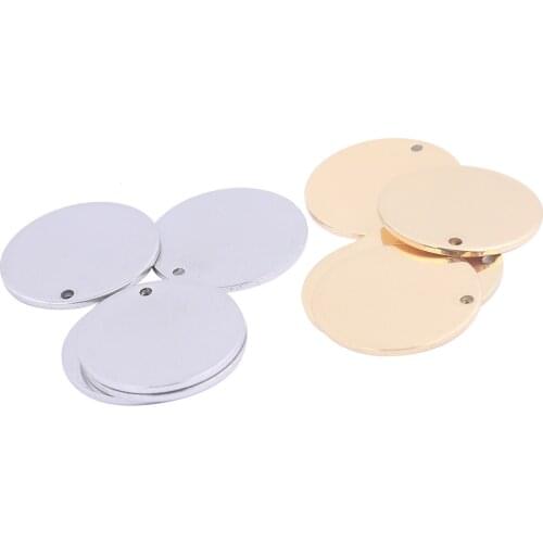 20pcs 20mm Round Stainless Steel gold plated Bracelet Stamping Blank Metal Dog Tag Disc Diy Jewelry Findings