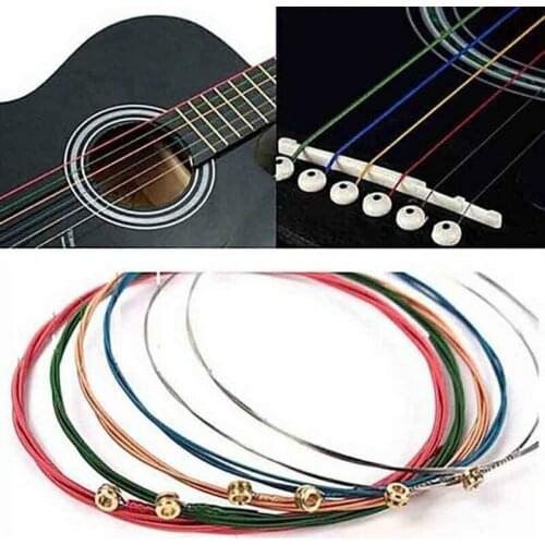 2021Newest 6pcs/set Folk Guitar String Replacement Parts Acoustic Guitar Copper Core Strings Kit Musical Instrument Accessories