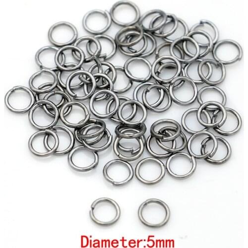 300pcs/lot 5mm Stainless Gun Black Single Loops Jump Rings&Split Rings Jewelry Findings Accessories fit for Jewelry Making