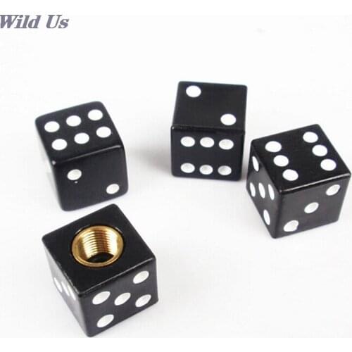 4PCS Auto Wheel Stem Tyre Air Valve Dustproof Cap Dice Tire Tyre Valve Caps Bike MTB Truck Tire Valve Dust Cap