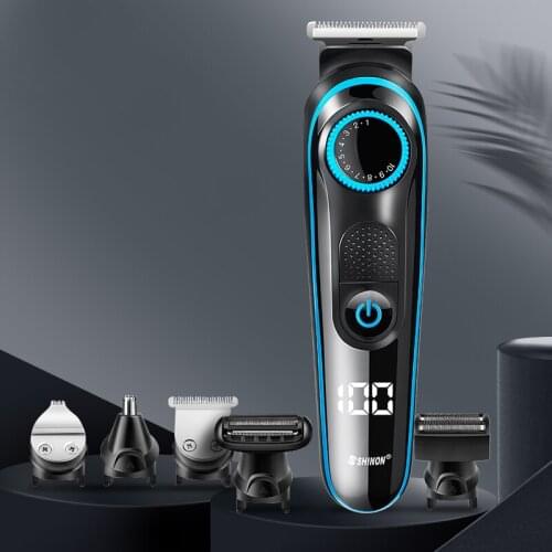 5 in 1 multi-functional electric clipper LCD digital display rechargeable hair clipper hair salon carving electric clipper
