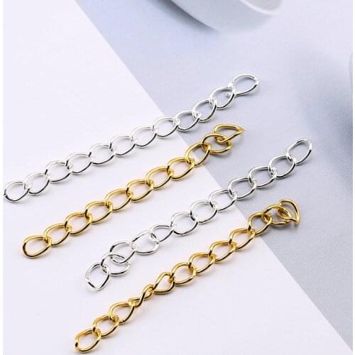 50PCS silver&gold color Necklace Extender Bracelet Extender Extension Tails DIY Craft Jewelry Finding Making Matching Connectors