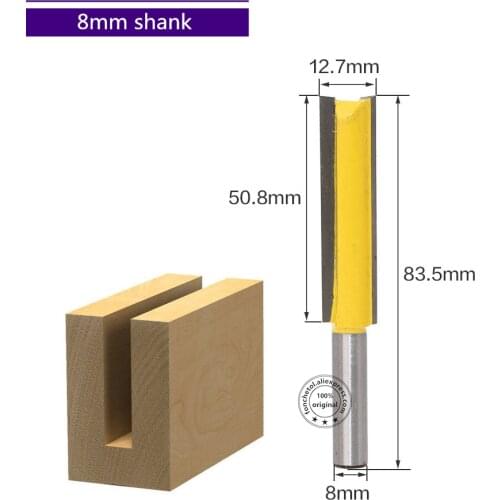 8mm*12.7mm*50.8mm-1PCS,cnc solid tungsten carbide woodworking router bit,trimmer wood milling cutter,2 flutes straight end mill