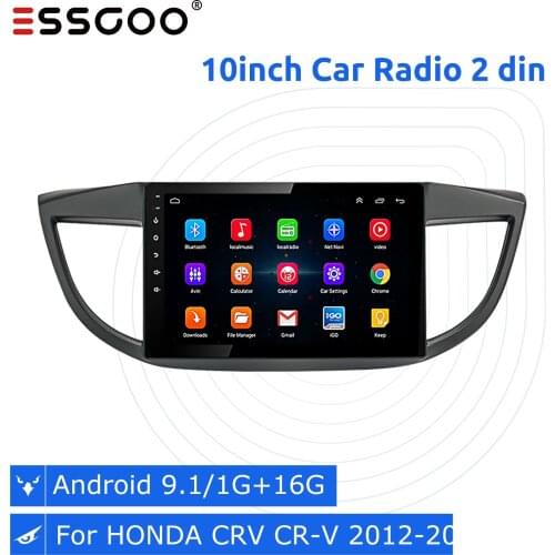 Essgoo For HONDA CRV CR-V 2012-2016 Car Radio 2 din Android 9 Autoradio Multimedia Video Player GPS Navigation 10'' Dropshipper