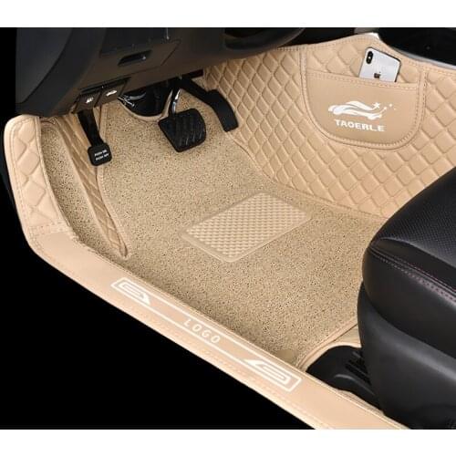 Car carpet mats new design Cover the threshold luxury high quality leather+Coil pvc leather car mat