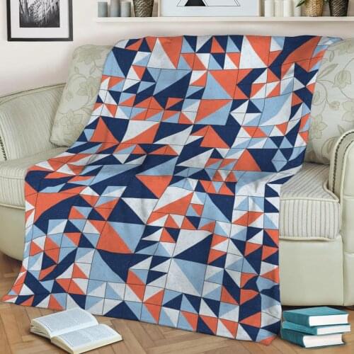 Ice Polygon VI 3D Printed Velvet Plush Throw Fleece Blanket Bedspread Sherpa Blanket Home Decora
