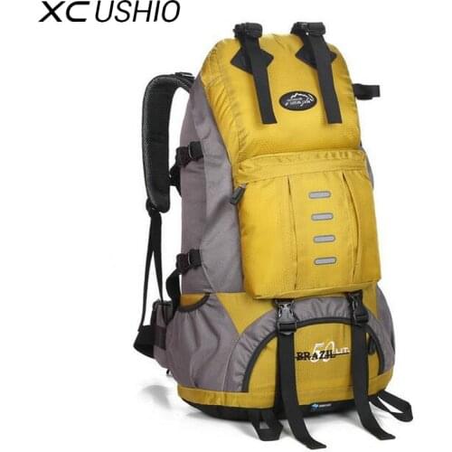 50L Outdoor Big Mountaineering Backpack with Rain Cover Waterproof Trekking Climbing Hiking Travel Camping Backpack Sports Bag