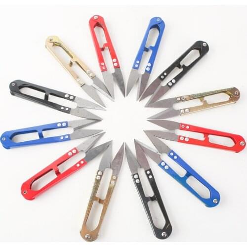 Color Small Scissors For Cross Stitch Tailoring Spring U-Shaped Thread Head Scissors Small Pliers Scissors