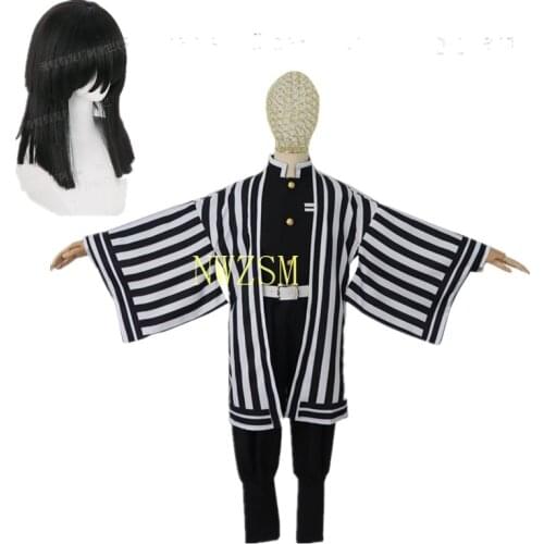 Kids Iguro Obanai Cosplay Costume Demon Slayer Kimetsu no Yaiba Cosplay Boys Halloween Party Fancy Dress Girls Uniform Suit