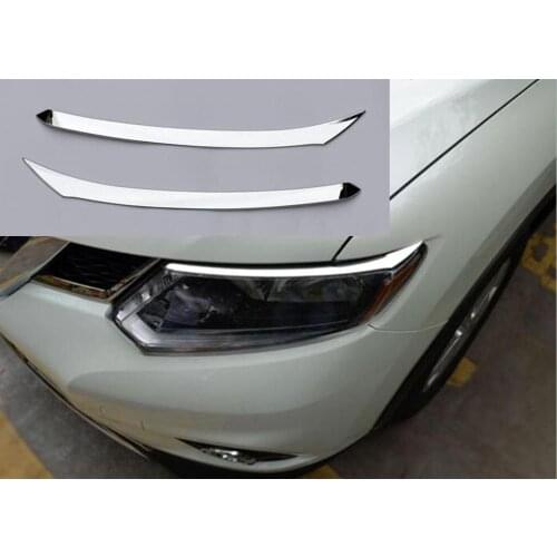 For Nissan X-Trail T32 MK3 Chrome Front Headlight Eyebrow 2014 2015 2016 X Trail XTrail Accessories Car Sticker
