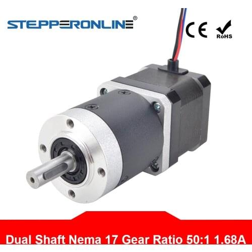 Dual Shaft 50:1 High Precision Planetary Gearbox Nema 17 Stepper Motor L=39mm 4-lead 1.68A Extruder Gear Stepping Motor