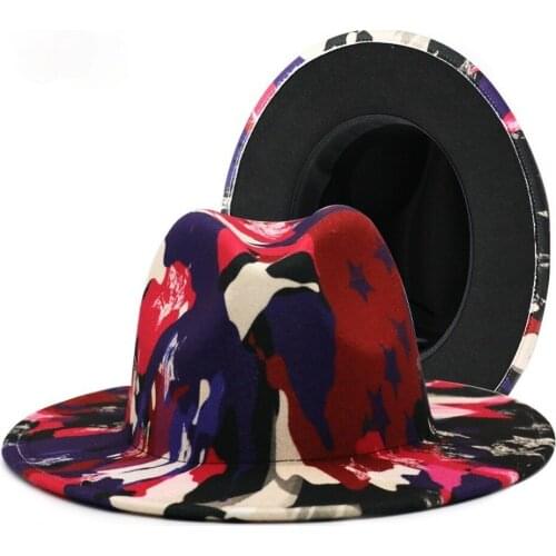 Women Fedora Hat Felt Fashion Stars Classic Winter Wide Brim No Belt Vintage Lady Stylish Hat