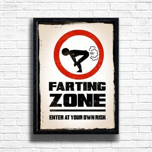 Farting area retro design illustration art prints, funny vintage modern kitchen poster home decoration