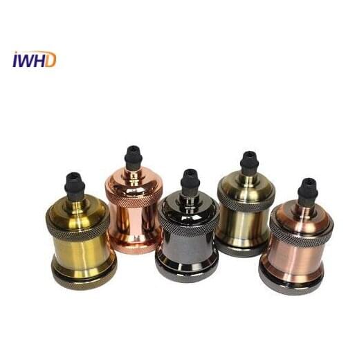 IWHD 2PCS E27 Retro Socket Lamp Base Holder E27 Vintage Pendant Light Socket Base Vintage Light Screw Socket for Light Fittings