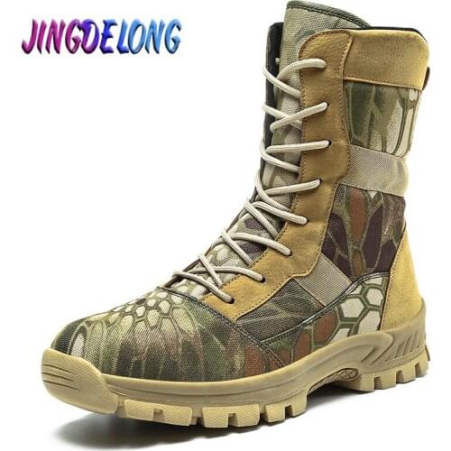 Classic Mens Army Boots Camouflage Mens Military Boots Outdoor Waterproof Mens Combat Boots Mens Work Shoes Botas Militares