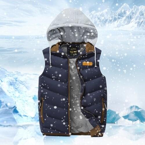 Fashion Mens Jacket Sleeveless Vest Autumn Winter Thermal Soft Vests Casual Coats Male Cotton Mens Vest Men Thicken Waistcoat