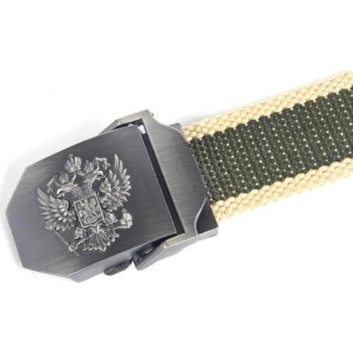 Aoluolan Men Outdoor Canvas Belt Tactical Belt Automatic Buckle belts Unisex Plain weave Canvas Belt