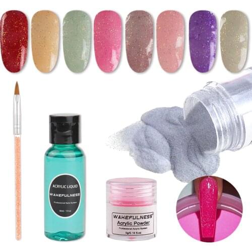 WAKEFULNESS 5g Acrylic Powder for Crystal Gel Holographic Glitter Carved Powder Set Kit Manicure Nail Art Decorations