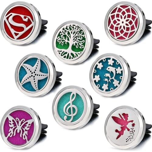 New Fashion Hollow Magnetic Aromatherapy Diffuser Car Decoration Clip Perfume Locket Clip Fittings Essential Oil Scent Jewelry