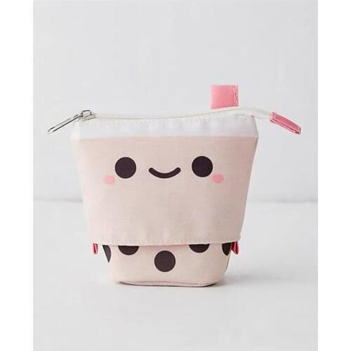 NEW Cute Flexible Pencil Case Fabric Quality School Supplies Pencil Bag Stationery Gift School Cute Pencil Box Pink Cosmetic Bag