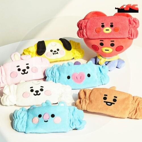 New Korean Kpop Bangtan Boys Koala Fleece Wash Face Bow Hairband For Women Girls Headbands Headwear Hair Bands Baby Spa Hairband