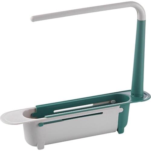Adjustable Kitchen Telescopic Sink Holder Plastic Drainer Sink Tray Sponge Soap Expandable Storage Drain Basket Organizer Set