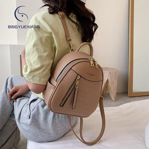 Luxury Designer High Quality Leather Womens Backpack 2021 New Ladies Travel Backpack Fashion Women Shoulder Bags Bolsa Feminina