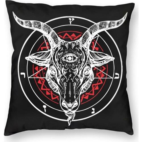 Satanic Goat Baphomet Lucifer Satan Pillowcover Decoration Satanic Cushion Cover Throw Pillow for Sofa Double-sided Printing