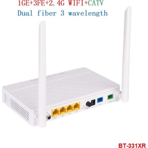 SCAPC SCUPC 3 Wavelength Dual Fiber GPON GEPON ONT XPON ONU 1GE+3FE+2.4G WIFI+CATV ROUTER