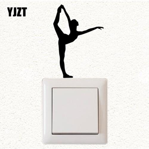 YJZT Creative Wall Switch Sticker Vinyl Decal Decor Artistic Dance Funny Cartoon S19-1002
