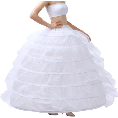 Women 7 Hoop Floor Length A-Line Petticoat Crinoline Skirt Ball Gown Underskirt
