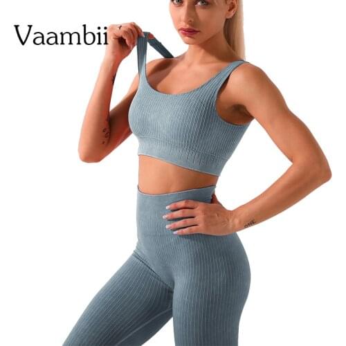 Womens Pants Two Pieces Seamless Tracksuit Female Yoga Kit Sport Bras Sportswear For Women Sand Wash Tracksuits Fitness Set