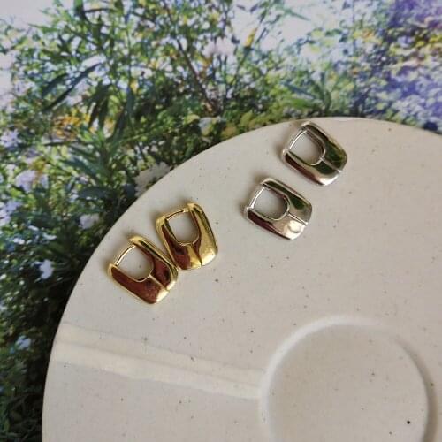 1pair minimalist 100% Authentic 925 Sterling silver MOROCCAN Geometric hoop earrings industry Style FINE jEWELRY E174