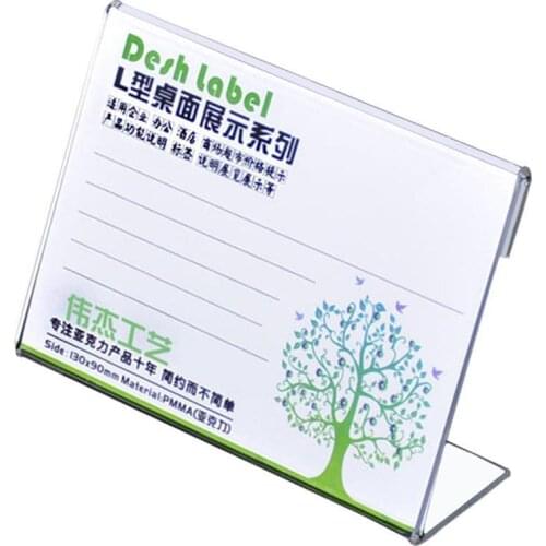 10 Pcs 4*6CM L Label Holder Acrylic Label Price Tag Frame Holder Display Label Sign Card Stand Frame Case Label Stand Table L5J6