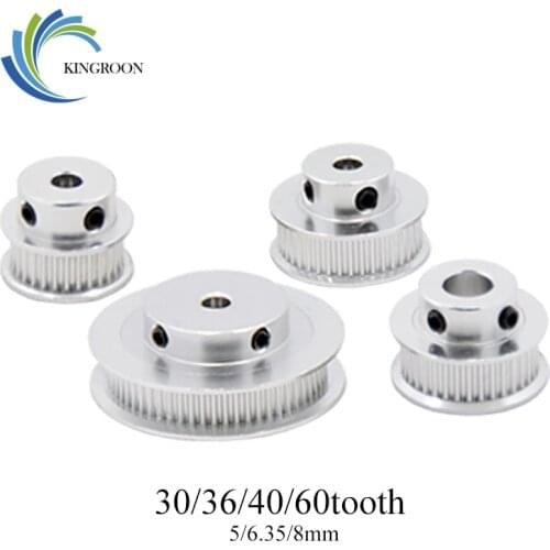 10pcs/lot GT2 Timing Pulley 30 Teeth 36teeth 40tooth 60 Tooth Wheel Bore 5mm 8mm Aluminum Gear Width 6mm Parts 3D Printers Part
