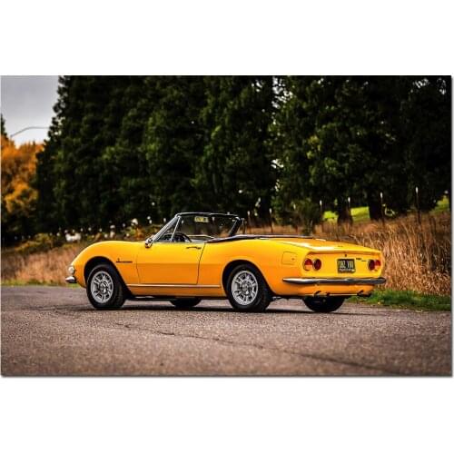 1966 Fiat Dino Spider Vintage Car Photo Decorative Posters and Prints Canvas Painting Wall Art Picture For Living Room