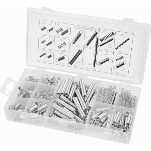 200pcs/Set 20 Sizes Carbon Steel Compression Extension Springs Assortment Kit with Box