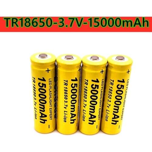 2021 style 18650 rechargeable lithium ion battery 3.7V 15000 MAH, suitable for LED flashlight, electronic toys, etc