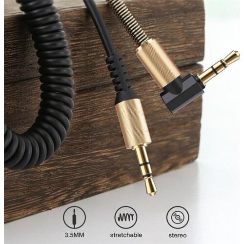 3.5mm Audio Cable With Spring Bend Male To Male Retractable Audio Cable 1.8M aux Car Audio Cable