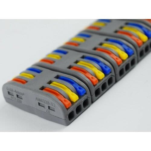 3 Way Spring Lever in-line cable connector Block x10pieces