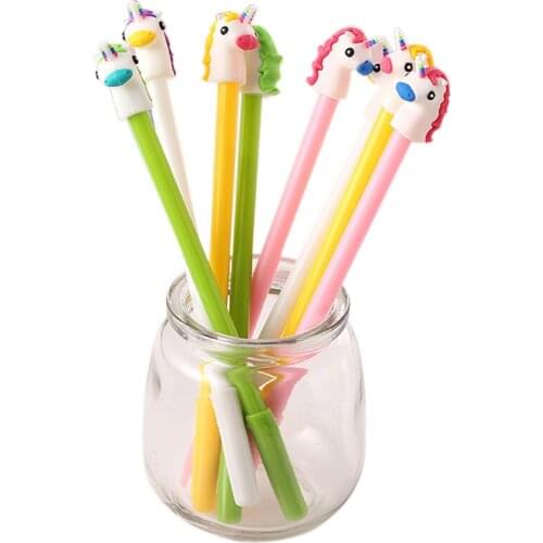 30pcs/lot Kawaii 0.5mm Creative Cartoon Gel Pen Promotional Writing Pen Stationery CartoonOffice School Supplies Free Shipping